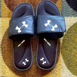 Under Armour Black and White Slide Slides
